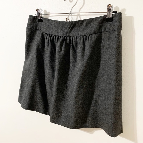 J. Crew Factory Wool Blend Mini Skirt Ruffled Waist Detail Invisible Side Zipper - Picture 5 of 8